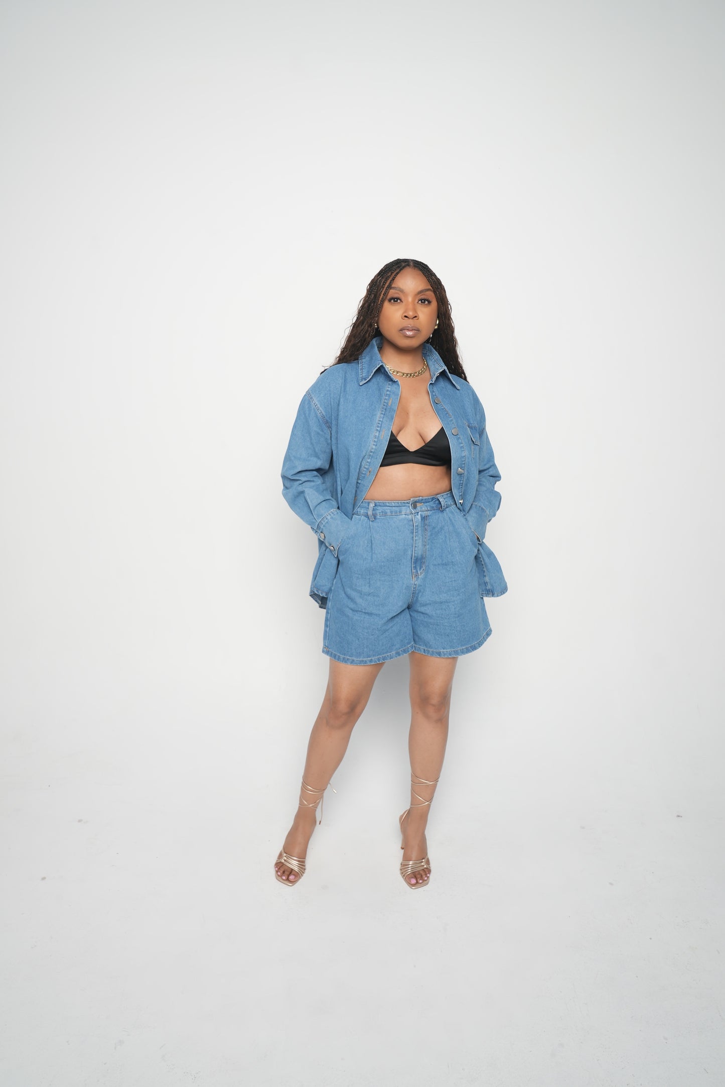 Double Denim Matching Set